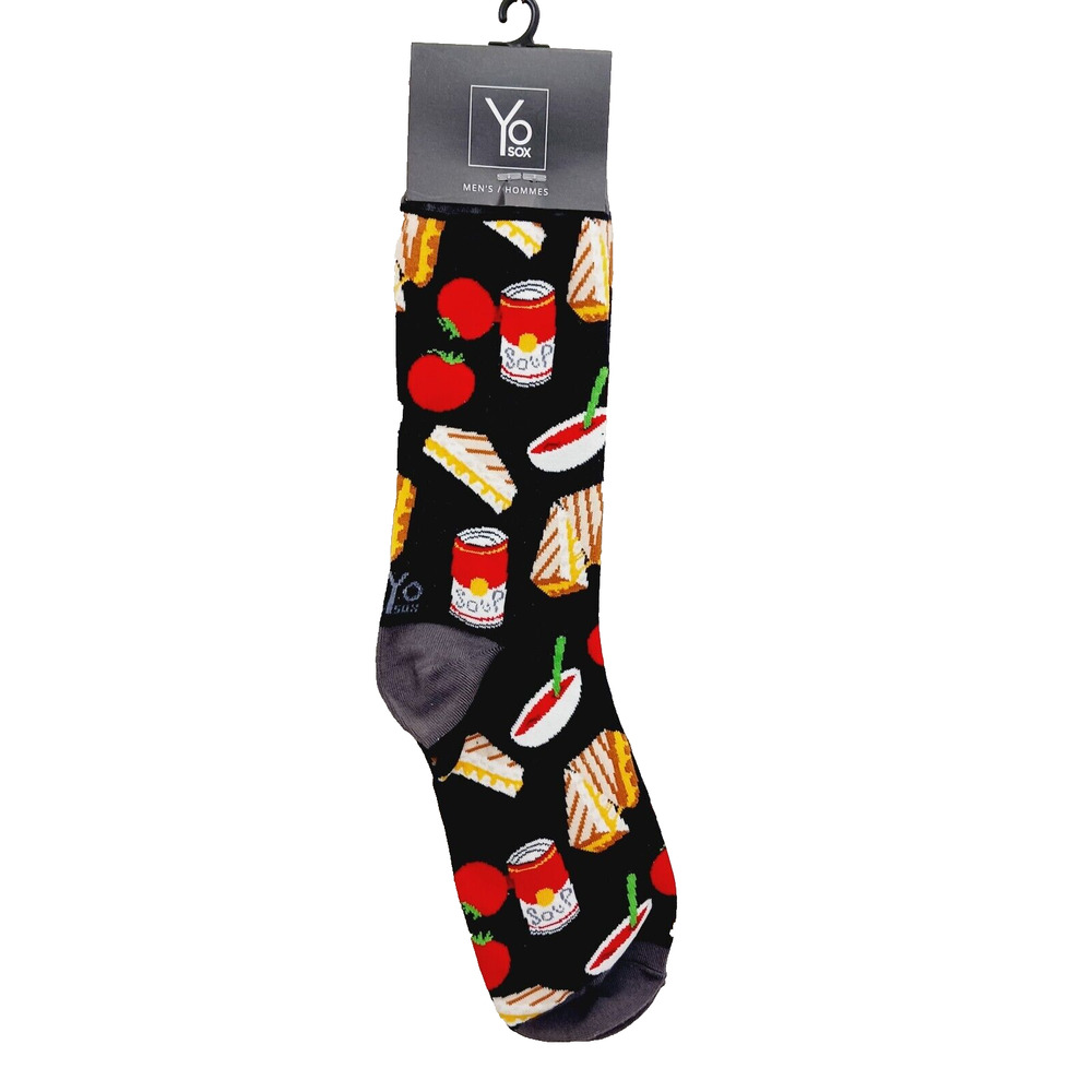 Yo Sox Socks Crew Men Women Tomato Soup Grilled Cheese Sandwich Melted NWT NEW